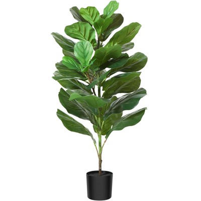 Artificial Mini Fiddle Leaf Fig Tree 37Inch Fake Ficus Lyrata Plant with 32 L...