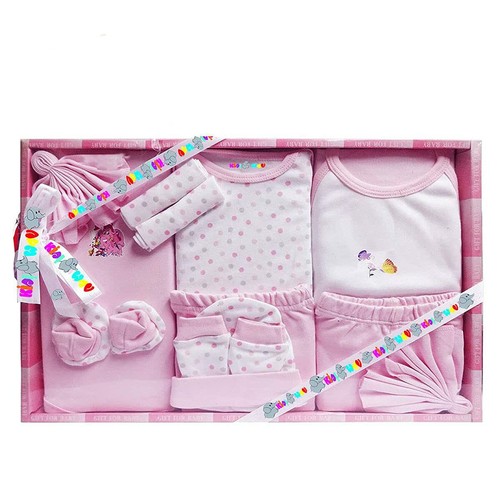 Neugeborenes Baby Geschenkset Unisex 13 Teile 100 % Baumwolle Anzughose T-Shirt Handtuch Mütze - Bild 15 von 29