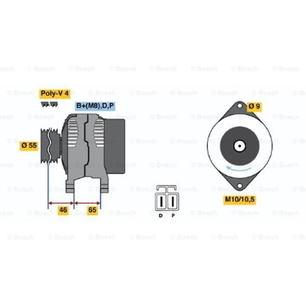Bosch Generator Lichtmaschine 80A 14V FüR Mazda 626 V MX-5 II Premacy-image