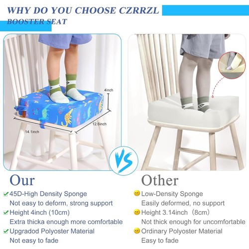Toddler Booster Seat with Safer Straps, Non-Slip Bottom, Washable, Portable - Picture 3 of 10
