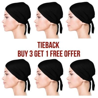 Premium Women Under Scarf Hijab TIE BACK Bonnet Cap Stretchy High Quality