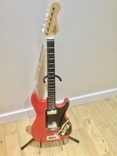 Vintage1964 Hofner V2 solid electric guitar, fiesta red tremelo