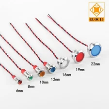 6-22mm Metal LED Indicator Light Pilot Dash Panel Lamp Waterproof Car Boat