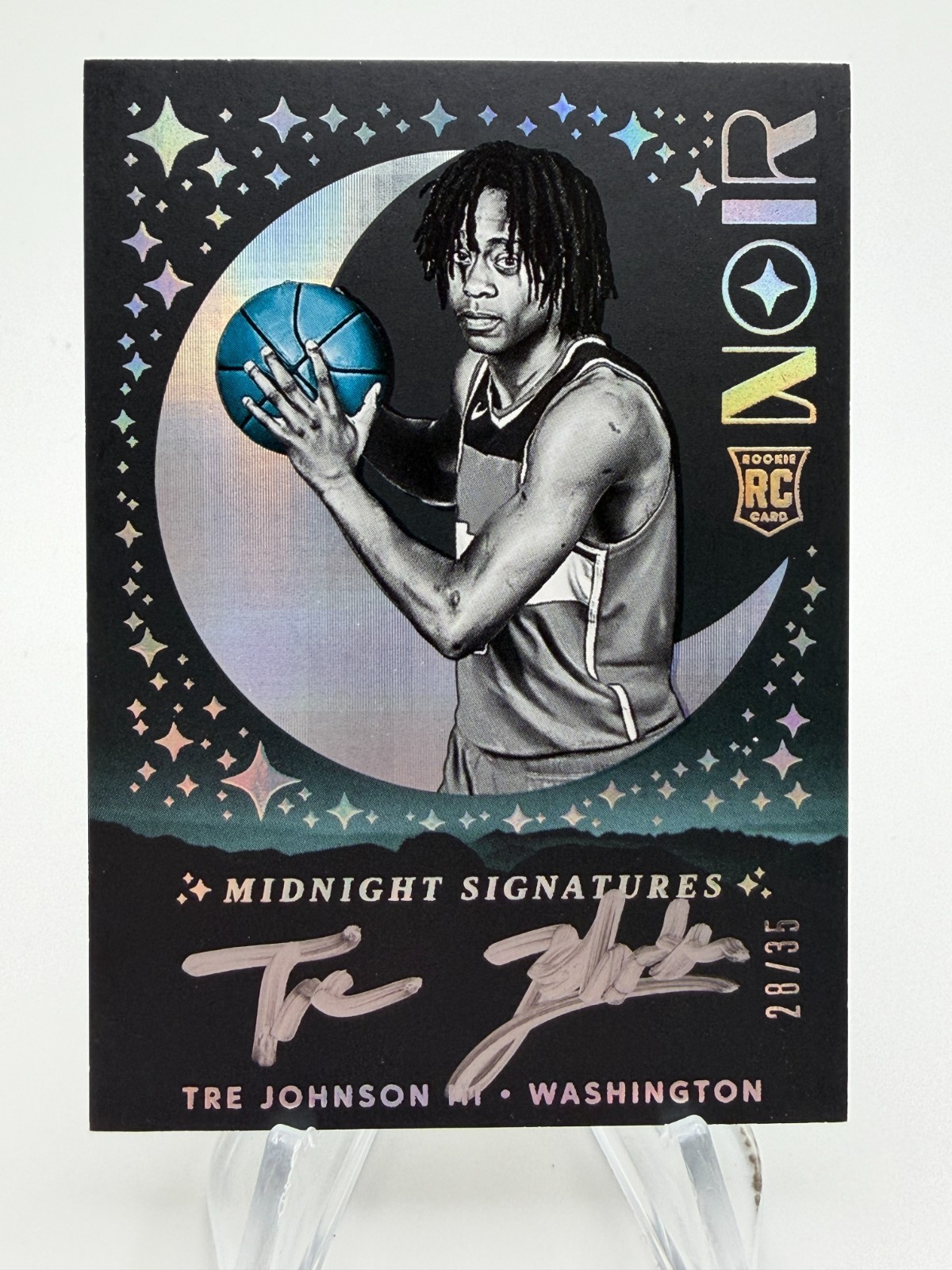 2025-26 Noir TRE JOHNSON III Rookie Midnight Signatures On-Card Auto /35 MNS-TRE