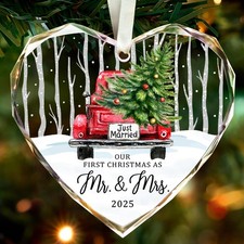 Wedding Gifts,First Christmas Married Ornament 2025, Mr and Mrs Gifts,Bridal ...