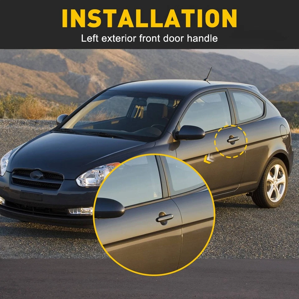 Puerta exterior delantera izquierda lado manija del conductor para Hyundai Accent 2006-2011 Foto 3 de 4