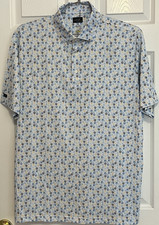 Greg Norman Men's Play Dry Golf Polo, Large, White/Multi, New with Tags