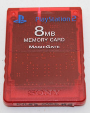Genuine Official Clear Red Sony PlayStation 2 MagicGate 8MB Memory Card PS2.