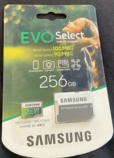 New Samsung EVO Select 256GB Class 10 MicroSDXC Memory Card - MB-ME256HA/AM 