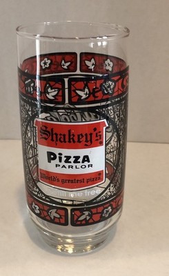 Vintage Shaky s Pizza Coca-Cola drinking Glass  refill Me Free  