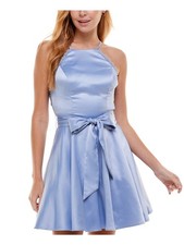 CITY STUDIO Womens Dress Blue Open Back Tie Sash Padded Bust Juniors 5