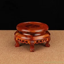 12.5cm Rosewood Stand Display Incense Burner Circular Base Potted Plant Base