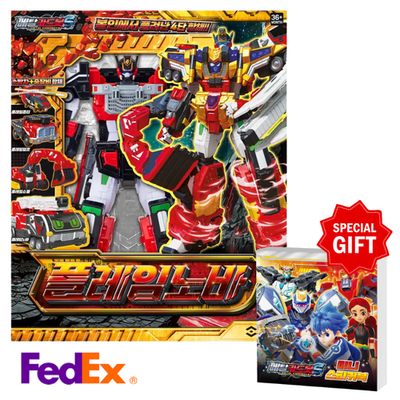 Metal Cardbot S FLAMENOVA Fire Car Transformer Robot Car Figure
