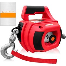 Drill Powered Portable Winch 1000LBS, Drill Winch 40FT Alloy Steel Wire Rope