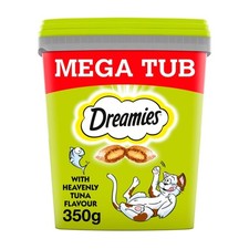 4 x 350g Dreamies Adult Cat Treats Mega Tubs Tuna Cat Biscuits (1.4kg)