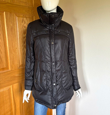 Marc New York Andrew Marc Women s Black Mid-Length Puffer Full Zip Pockets M