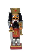 Vintage Wood Nutcracker 5” King Arthur Sword Goblet Christmas Tree Ornament CL47