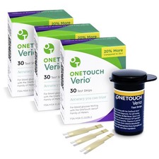 OneTouch Verio Blood Glucose Test Strips 30 Count 3 Pack Diabetic Meter