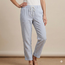 Cecil Hose Damen Leinenhose Chelsea Stoffhose weiß blau gestreift (8738) NEU