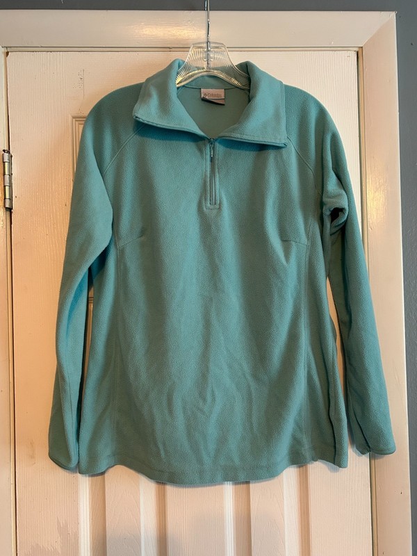 Columbia Quarter Zip Seafoam Fleece Sweater Women's Large Long Sleeve Jacket