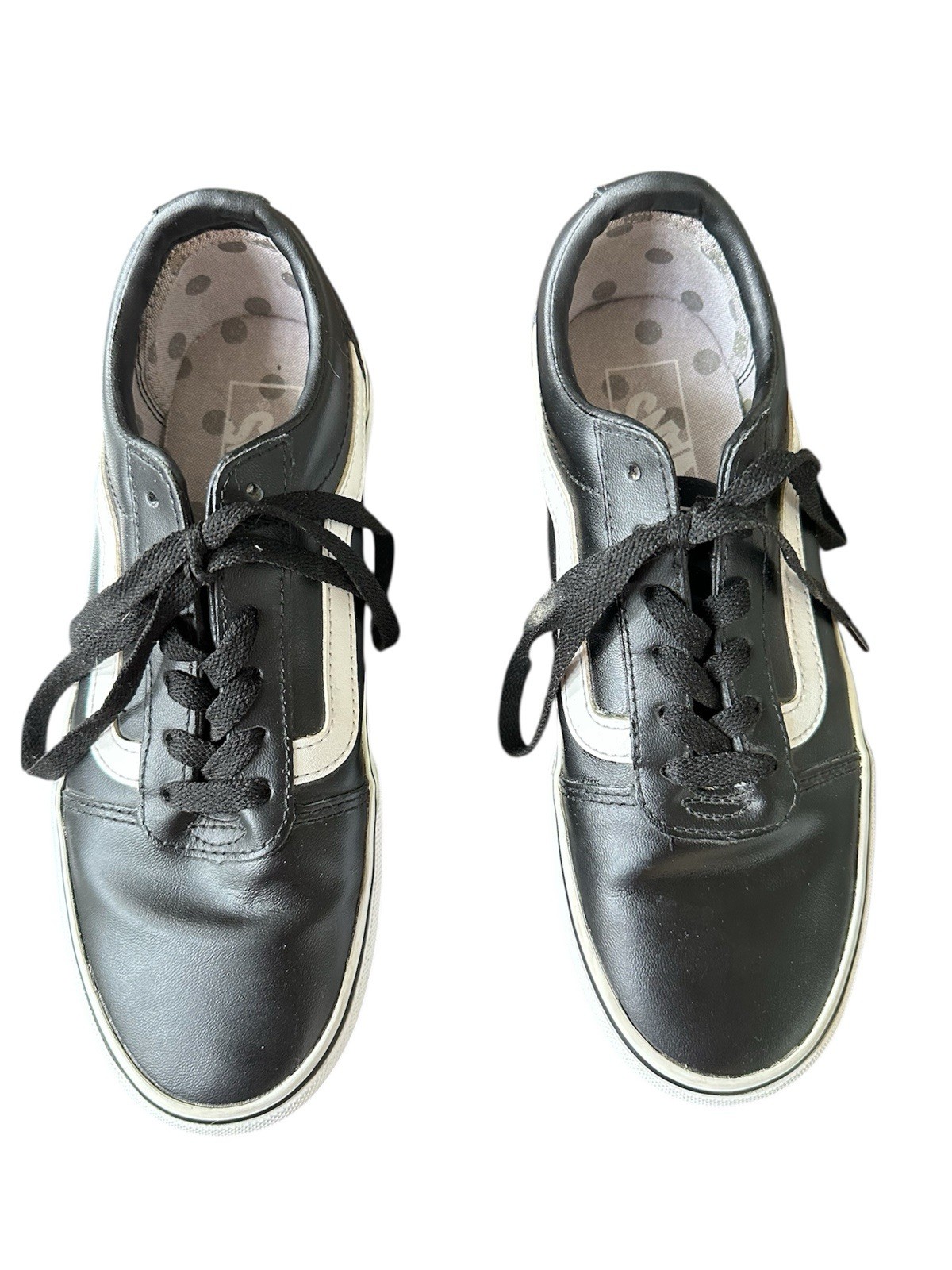 Vans women's black white old Skool skate shoes size