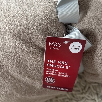Marks & Spencer neutrale Thermo-Kuscheldecke für Erwachsene Größe L neu mit Etikett UVP 32,50 £