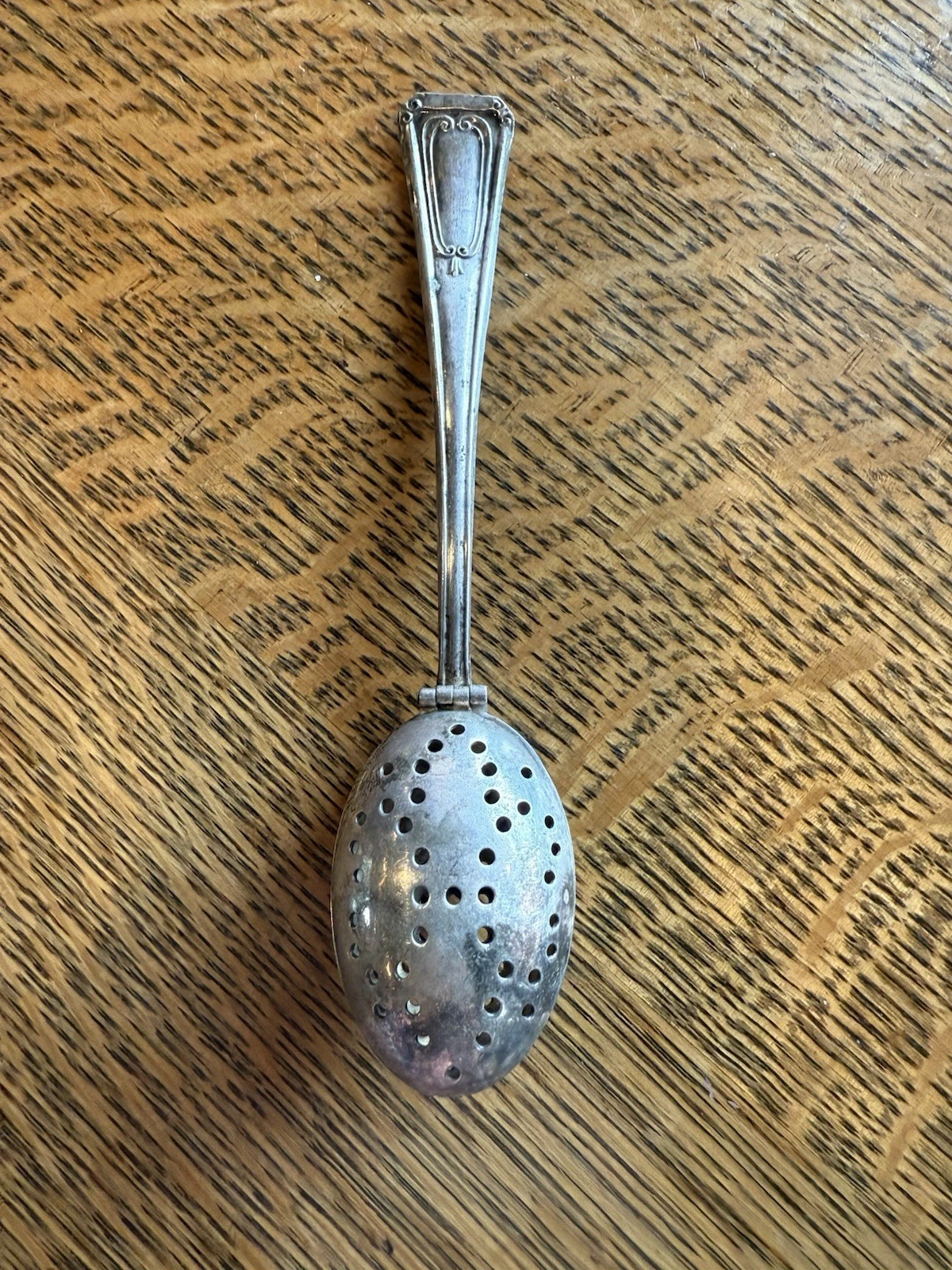 Vintage Silver Plated E&JB Tea Infuser /Spoon /Strainer Hinged Double Spoon