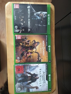 X Box One 3 Spiele Mortal Kombat XL & 11, Assassin's Creed Valhalla