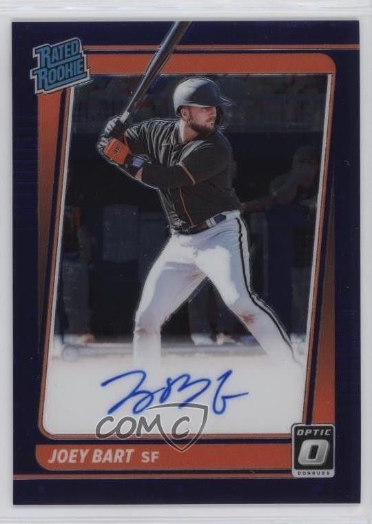 2021 Panini Donruss Optic Purple Stars Prizm 38/99 Joey Bart #RRS-JB Auto RC 0c6