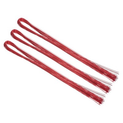 32 Inch 22 Gauge Floral Stem Wire, 4 Pack/160 Pieces Stem Paper Wrapped, Red