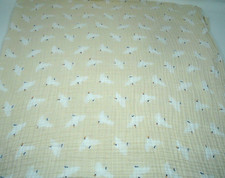 Cloud Island White Bird Print Print Muslin Swaddle Infant Blanket NEW