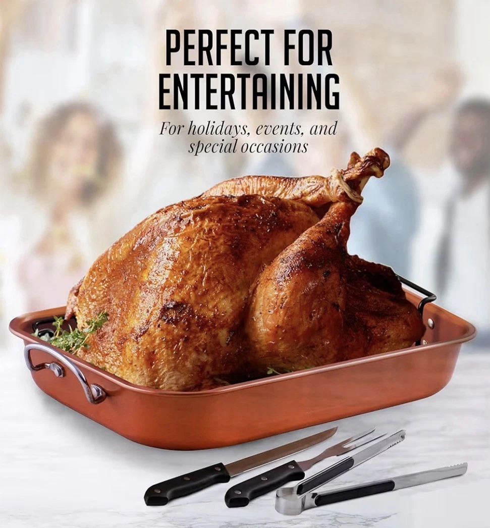 Ovenite Non-stick Roasting Pan & Carving Set. 15” x 11.4”