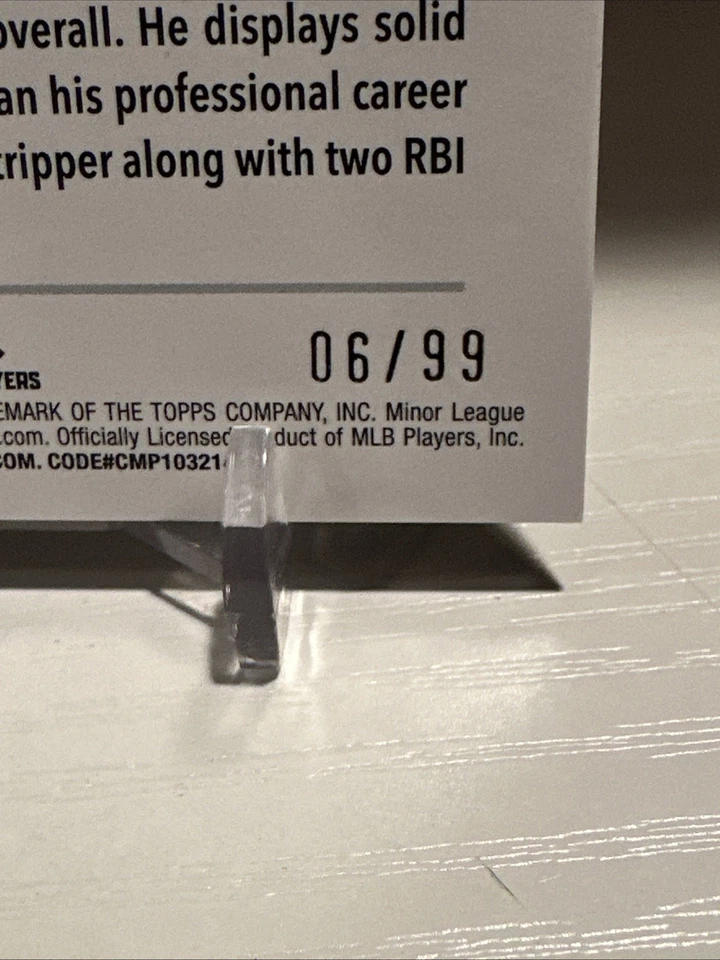 2025 Topps Pro Debut Walker Janek Green Auto 6/99 - Image 3 of 3