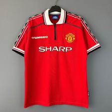 Manchester United Vintage Umbro Home Jersey Men's Shirt Size L Season 1998-2000