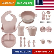 Silicone Baby Feeding Set 9PCS Baby Led Weaning Supplies Self Feeding Utens...