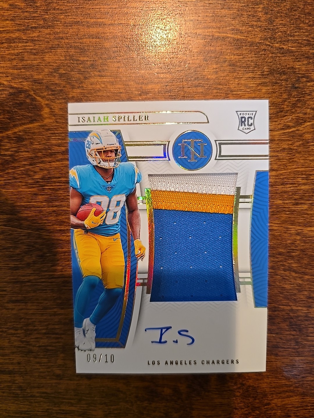 2022 Panini National Treasures - Rookie Patch Autographs Isaiah Spiller #164 /10
