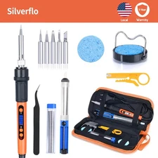 100W Electric Soldering Iron Tool Kit Solder Wire Tips Desoldering Pump Tweezers