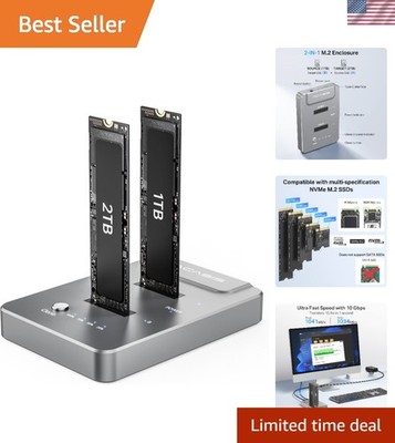 ACASIS NVMe M.2 Duplicator: Dual-Bay Offline Cloner with USB-C & Aluminum Design