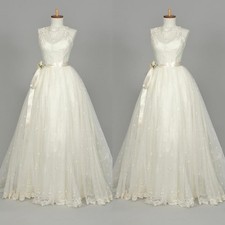 Champagne Wedding Dresses Sleeveless Polka Dot Victorian A Line Bridal Gowns