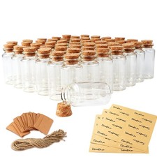 OurWarm 32PCS 40ml Glass Bottles with Cork Lids  Wooden Corks