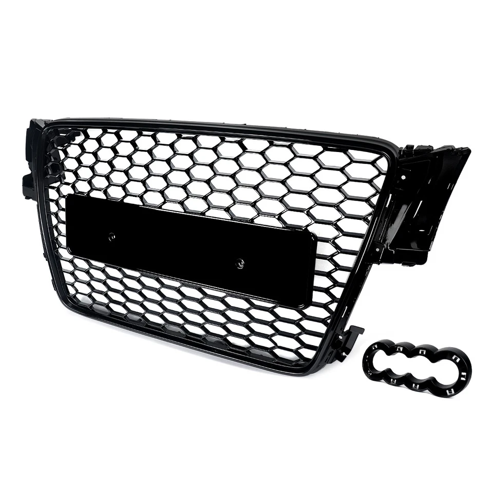 Front Mesh RS5 Style Bumper Grille For Audi A5/S5 B8 8T 2008-2012 Glossy Black Foto 2 de 4