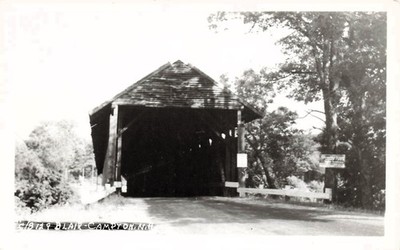 RPPC Blair-Campton Covered Bridge Campton New Hampshire Photo Vtg Postcard J2