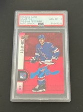 ADAM FOX SIGNED 2022-23 UPPER DECK TIM HORTONS RED DIE CUT AUTO 10 PSA/DNA