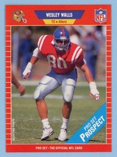 1989 pro set Wesley Walls card #538 49ers rookie rc. rookie card picture