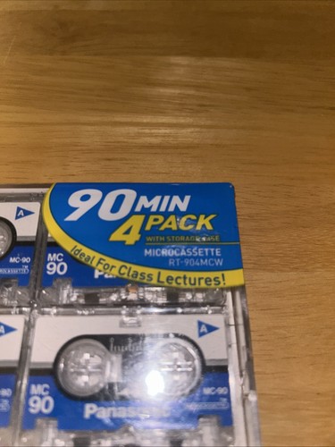 Paquete de 4 cintas de microcassette Panasonic 90 min RT-904MCW vintage nuevas MC90 selladas - Imagen 2 de 8