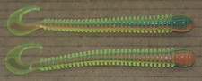 4" Ring Worm Disc Body Firetiger Bass Walleye Jig Worm 50 pack Bulk Bag