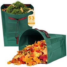Leaf Collector Yard Waste Bags 2-Pack 53 Gallon Dustpan-Type Lawn Bag
