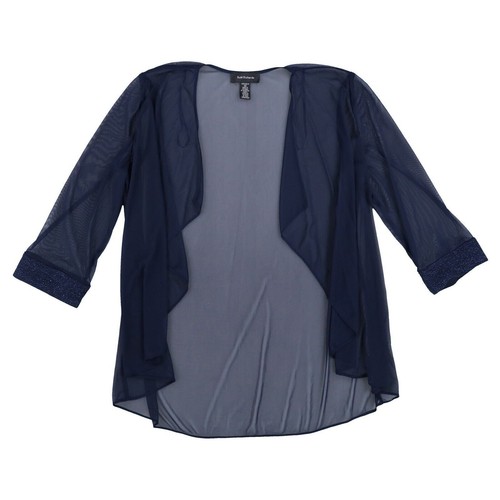 R & M Richards Women's Evening Outer Garment Sheer Glitter Floral Navy 12 New - Picture 1 of 2