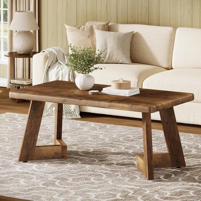 Rectangular Coffee Table, 47-Inch Farmhouse Accent Center Table for Living Room