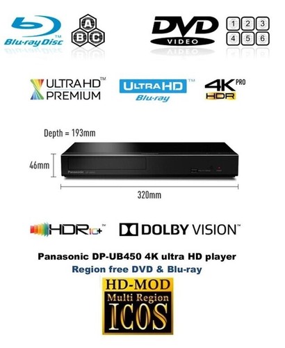 Panasonic DP-UB450 EBK Ultra 4K MULTI REGION DVD 1-6 ABC Blu-ray player